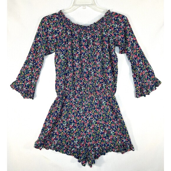 Polo Ralph Lauren Romper Floral Bell Sleeve Ruffle Size Small Festival - Picture 5 of 10